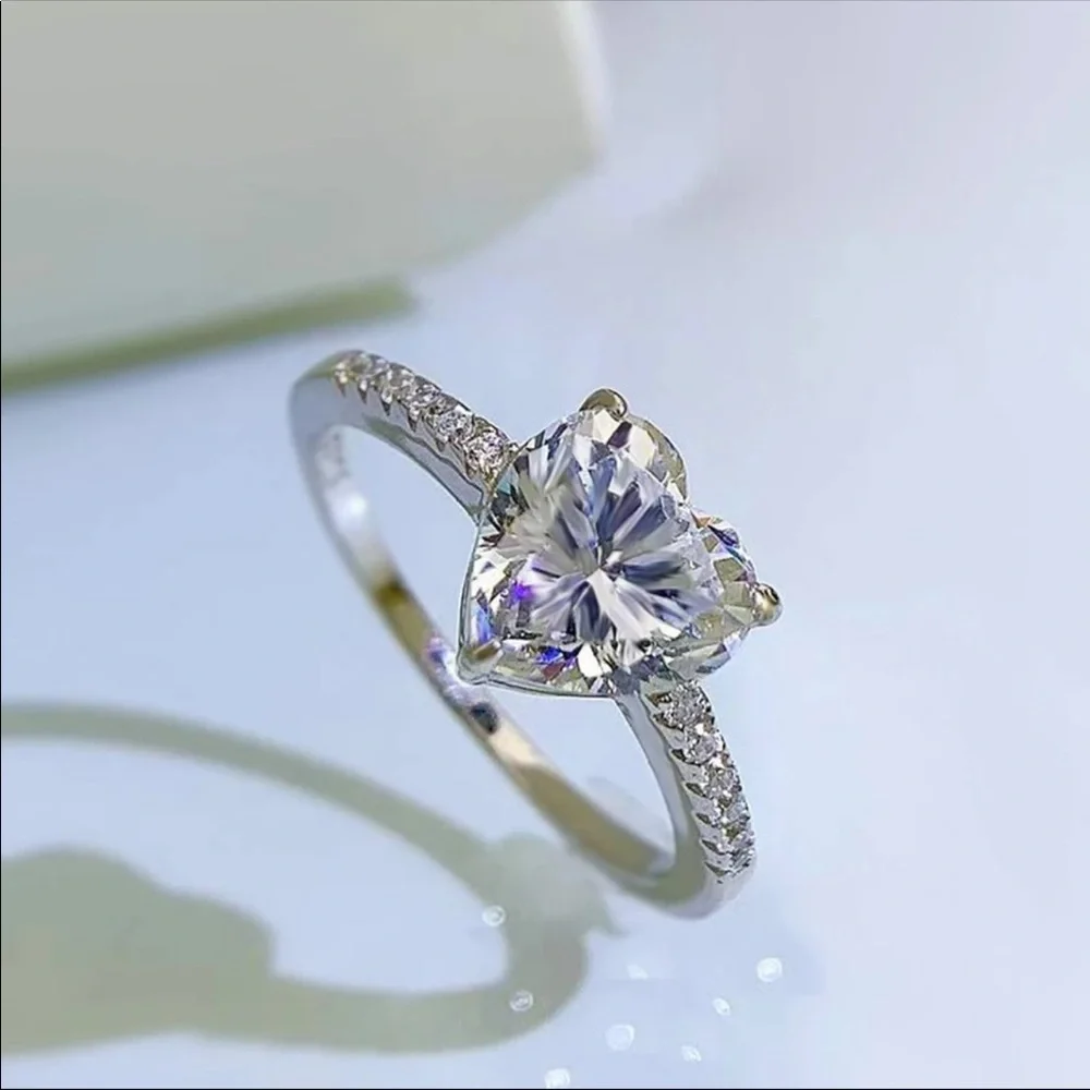 🌟Romantic Heart Shaped Sterling Silver Ring - Picture 2 of 5